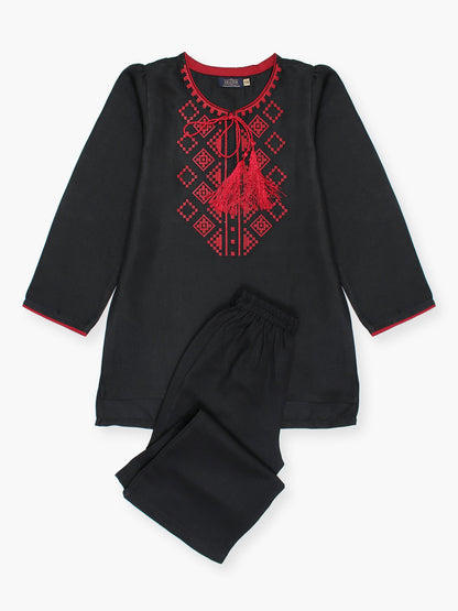 Girls Summer 2Pcs Embroidered Suit VG125-B