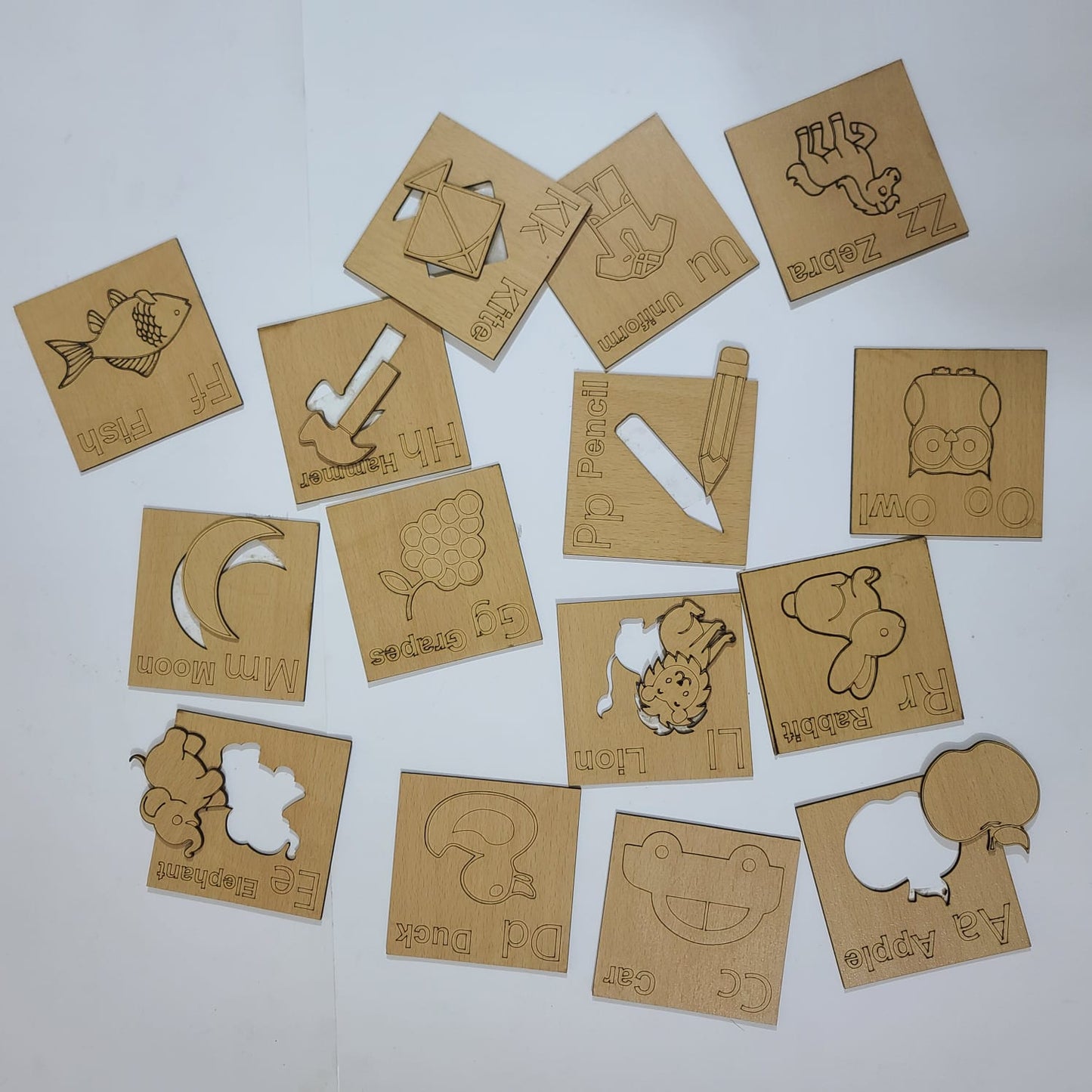 A to Z complete Alphabet Kids Wooden Drawing Stencils [MF-110]