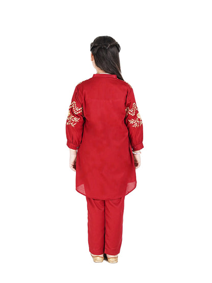 Girls Summer 2Pcs Embroidered Suit VG77-D