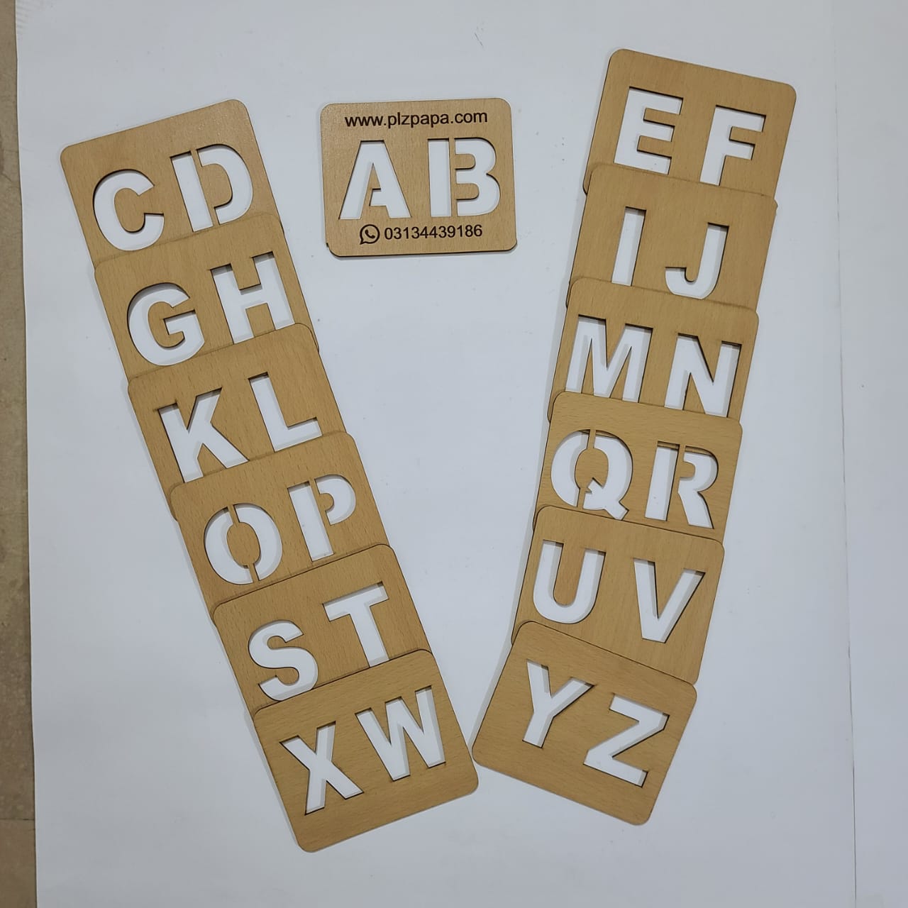 Kids Wooden Alphabet Coloring Blocks Stencils