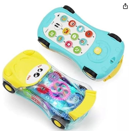 Electric toy transparent gear concept Toys Mobile with English Songs Baby Cell Phone Kids Mobile Phone Toy