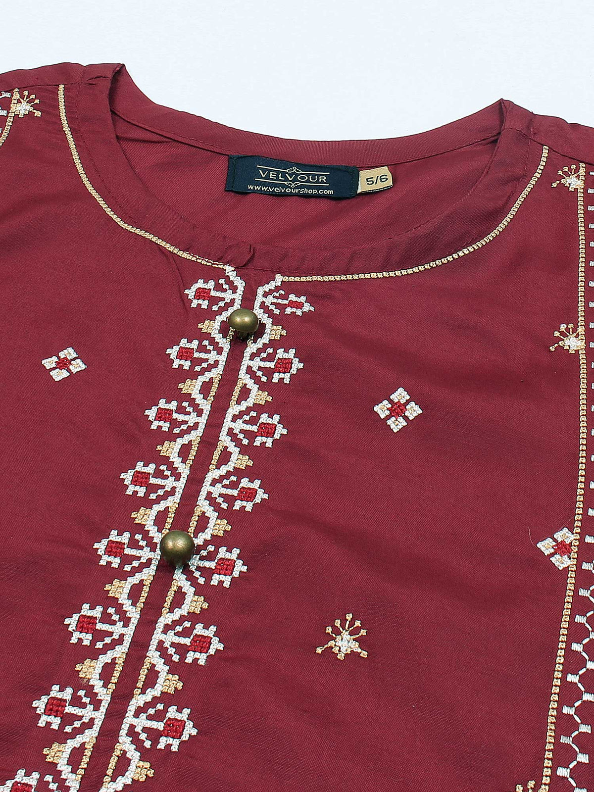 Girls Summer 2Pcs Embroidered Suit VG87-C