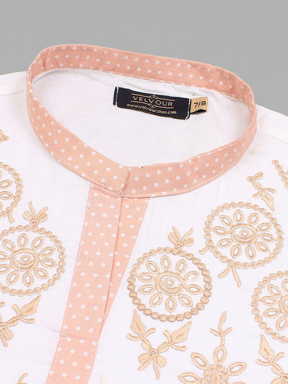 Girls Summer 2Pcs Embroidered Suit VG170