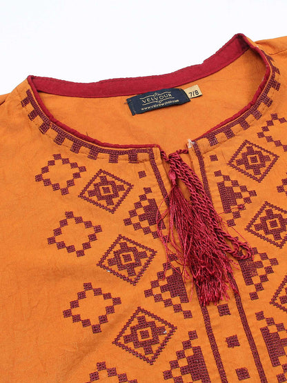 Girls Summer 2Pcs Embroidered Suit VG125-A