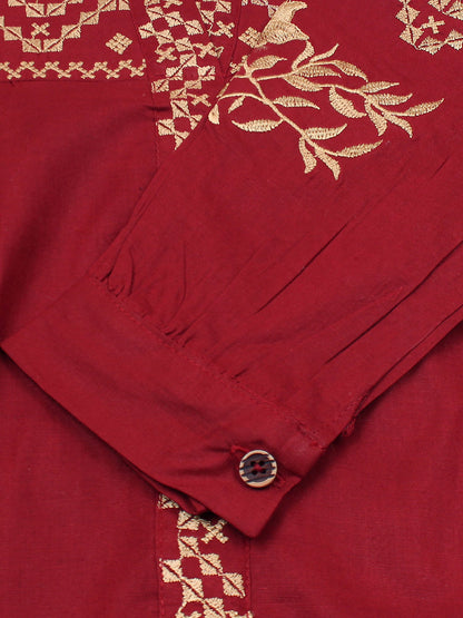 Girls Summer 2Pcs Embroidered Suit VG77-D