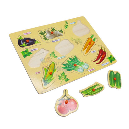 9 Vegetables Matching Puzzle Picture Peg Board [WT 414]