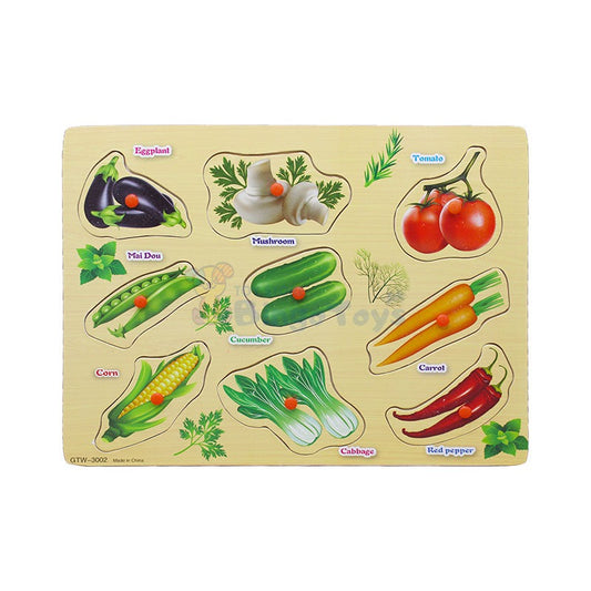 9 Vegetables Matching Puzzle Picture Peg Board [WT 414]