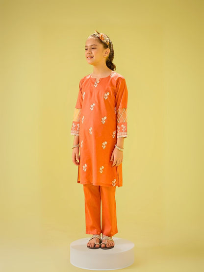 Girls Summer 2Pcs Embroidered Suit VG145-B