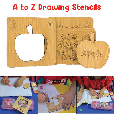 A to Z complete Alphabet Kids Wooden Drawing Stencils [MF-110]