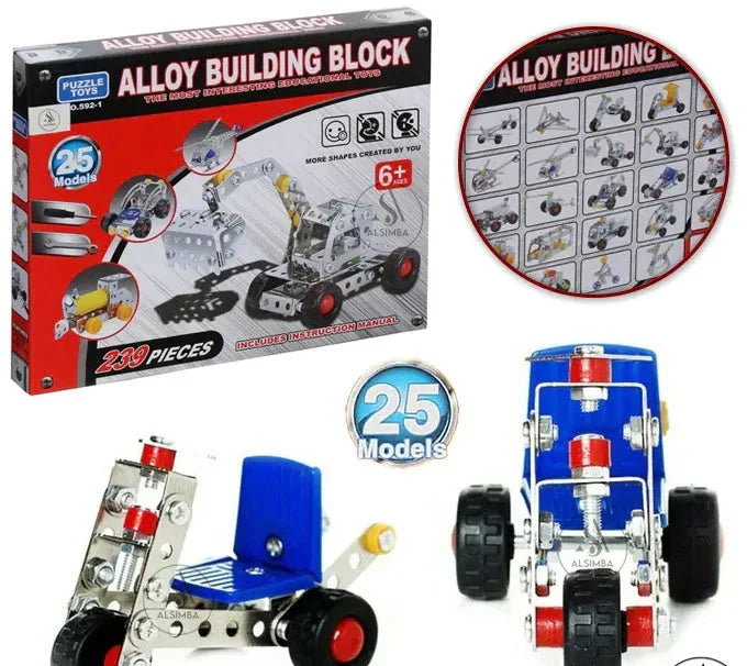 Alloy Construction Truck Building Blocks Puzzle [FT-1200] - Plzpapa 