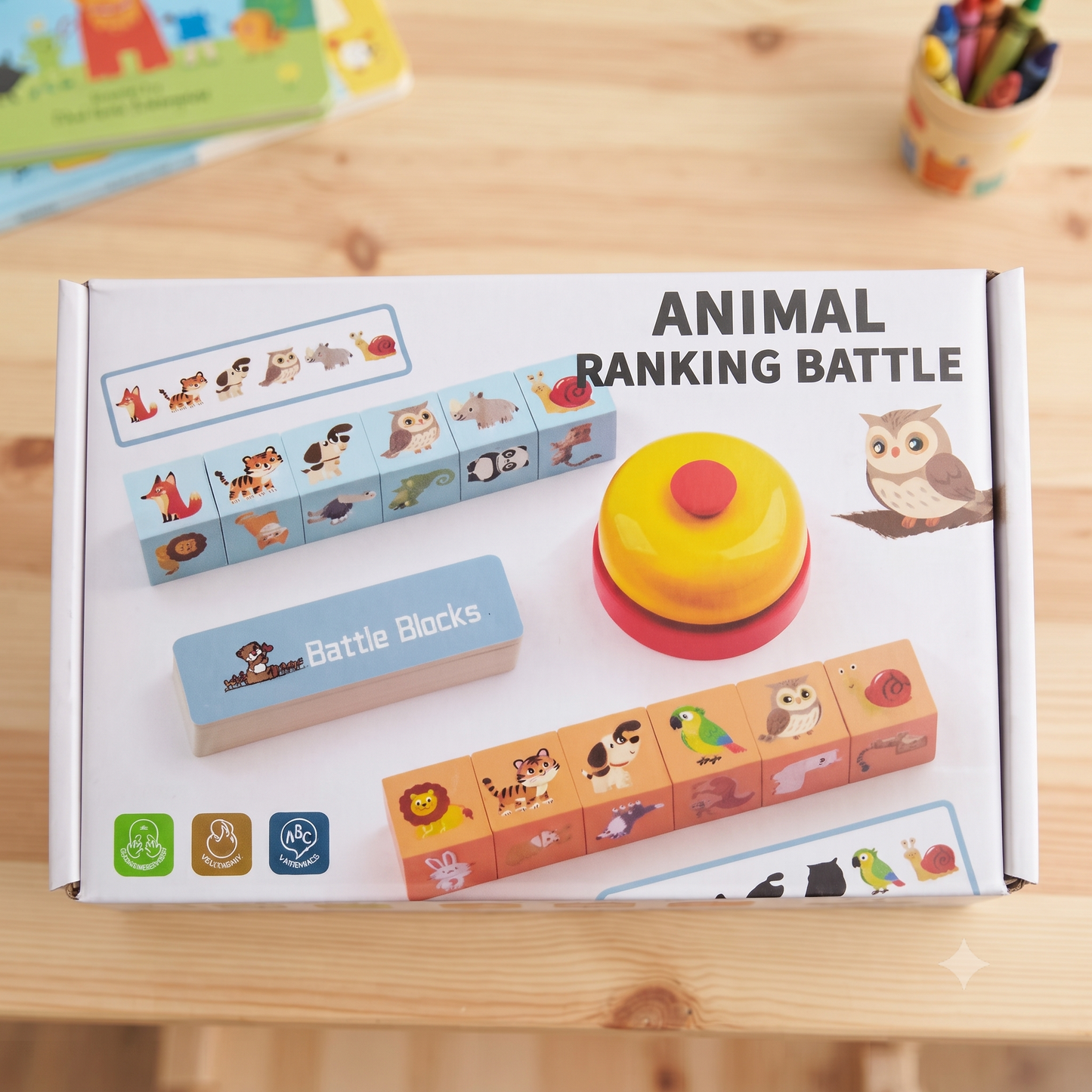 Animal Ranking Battle Learning Blocks | Interactive Wooden Puzzle Game [WT-1372]