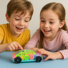 Battery Operated Transparent Electric Universal Gear Car Model Light Music Car Toy Kids [FT-1299]