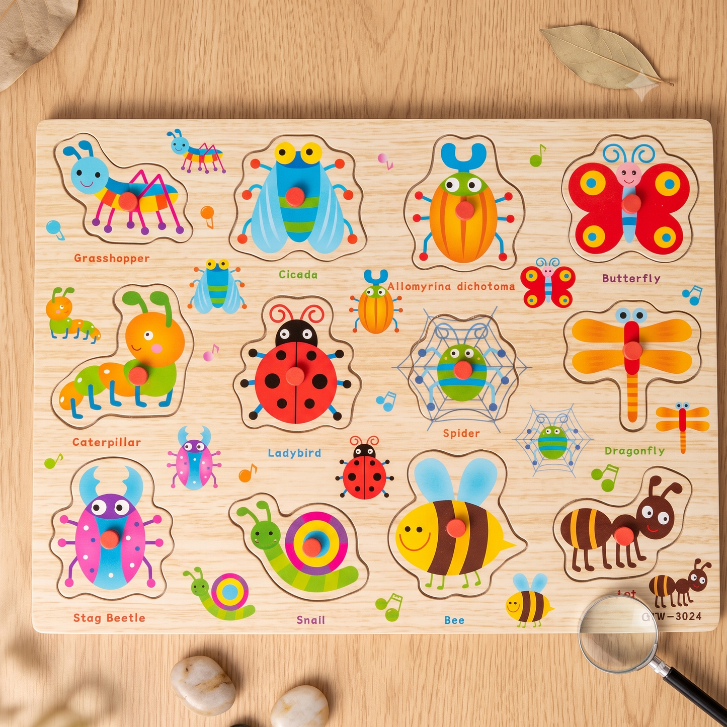 Colorful Wooden Peg Board Puzzles [WT-1373]
