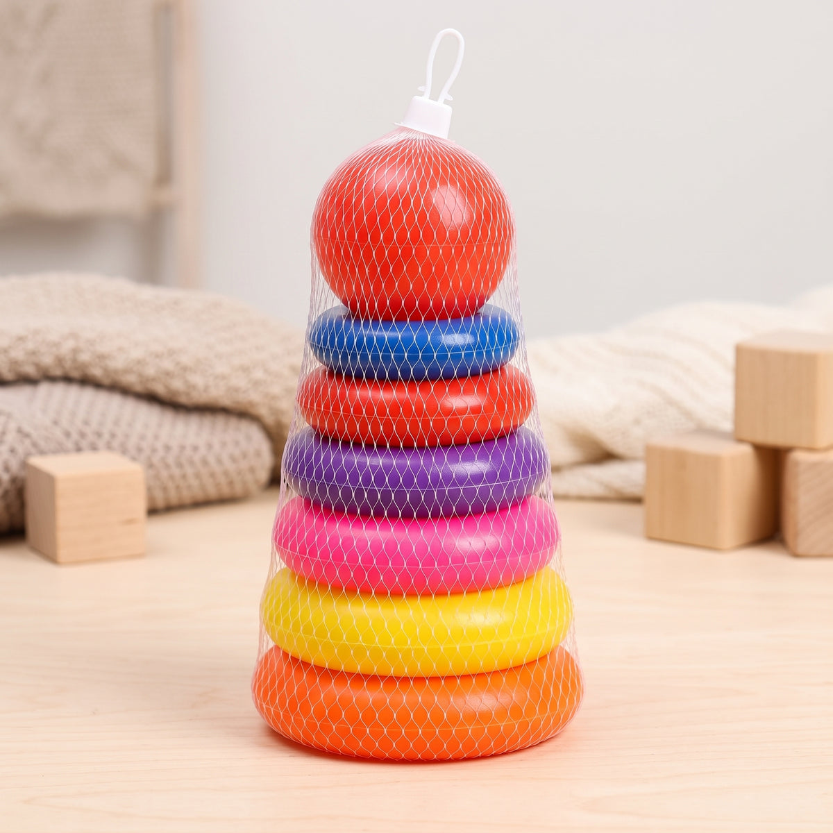 Colorful 7-Piece Educational Stacking Tower