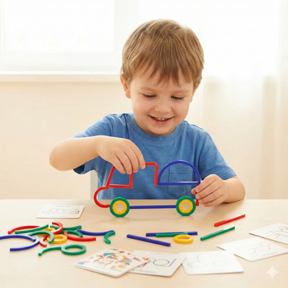 Creative Sticks And Rings Puzzle - Intelligence Game - Montessori Early Childhood Educational Toys For Children 3 Year Old [MF-143]