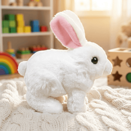 Cute Walking Bunny Toy Soft Plush Rabbit with Squeaky Sounds Tail Wiggle [FT-1339]