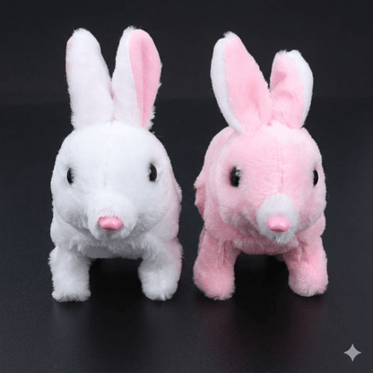 Cute Walking Bunny Toy Soft Plush Rabbit with Squeaky Sounds Tail Wiggle [FT-1339]