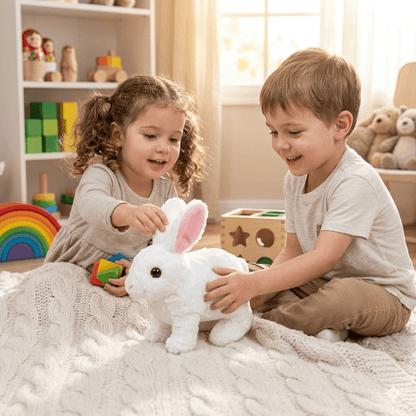 Cute Walking Bunny Toy Soft Plush Rabbit with Squeaky Sounds Tail Wiggle [FT-1339]