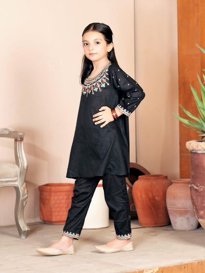 Girls Summer 2Pcs Embroidered Suit VG63-B