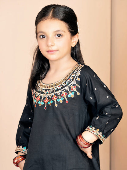 Girls Summer 2Pcs Embroidered Suit VG63-B