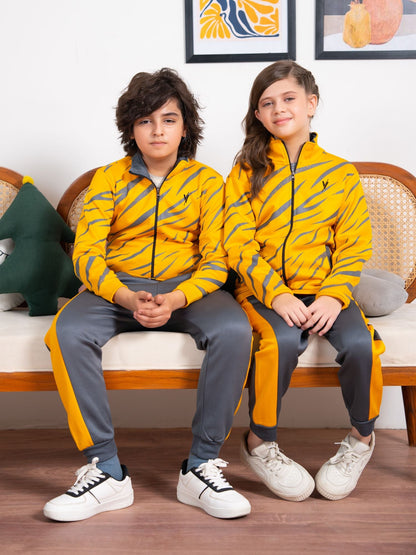 Mock Neck Tracksuit For Boys & Girls, Fleece #VWT27-B