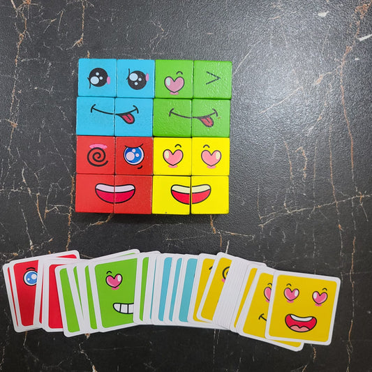 Face expression Puzzle Wooden Blocks [FT-1037] - Plzpapa 