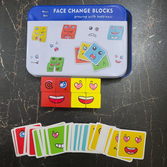 Face expression Puzzle Wooden Blocks [FT-1037] - Plzpapa 