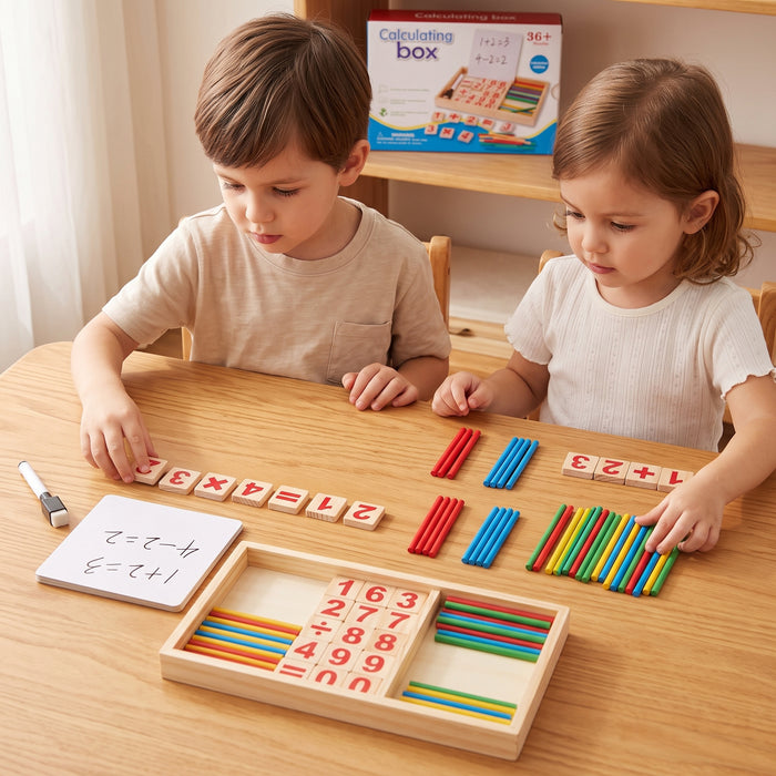 Wooden Calculating Box & Counting Sticks [MF-1396]