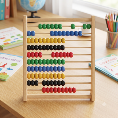 Wooden Colorful Beads Abacus with Stand [6*9 inch] [WD-914]