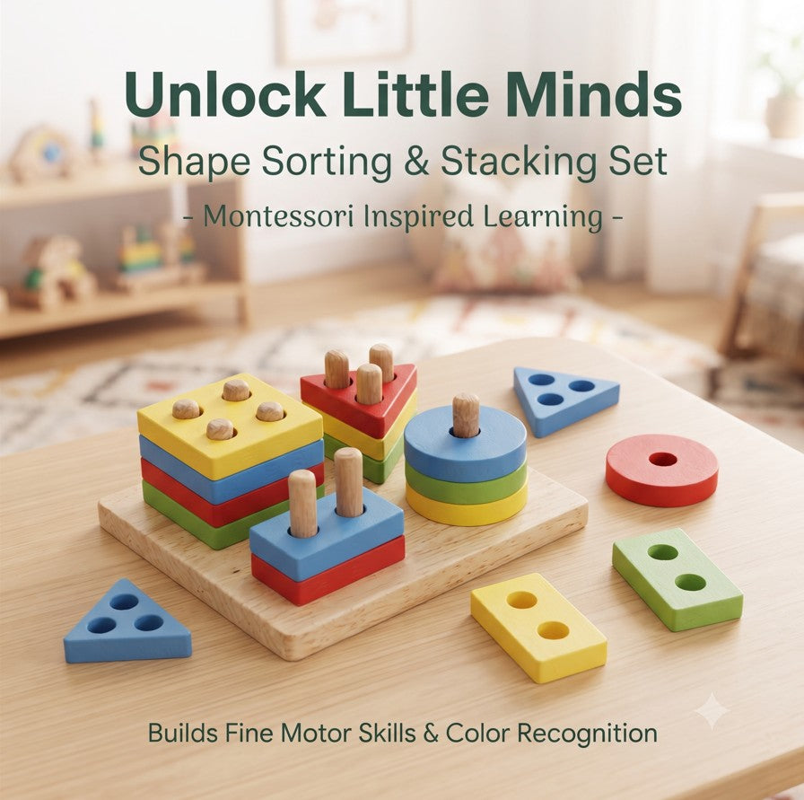 Wooden Children's Geometric Cognitive Learning Education Toy Puzzle [WT-810]