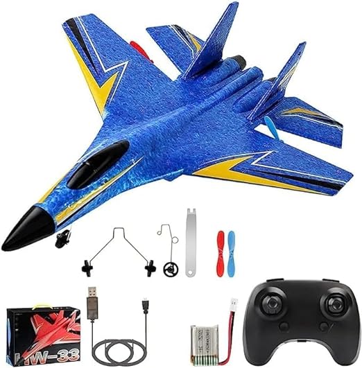 HW-33 RC Airplane,Flying Jet 2.4GHhz 2 Channel Remote Control Plane, Remote Control jet with Gyro Night Lights and Rechargeable Battery, Easy to Fly for Adults, Kids