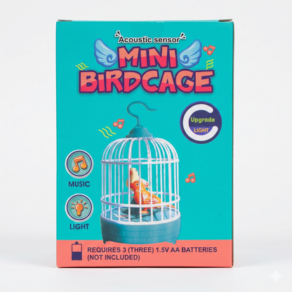 Interactive Mini Birdcage Toy with Acoustic Sensor, Music & Light [FT-1367]