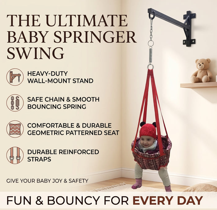 Jumping Bouncing Spring Swing Jhoola with Wall Stand [MF-134]