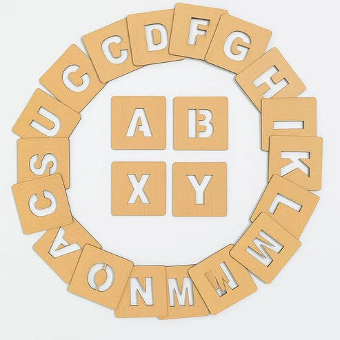 KidsWoodenAlphabetColoringBlocksStencils