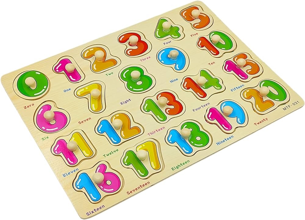 Montessori Wooden Number & Counting Puzzle plzpapa