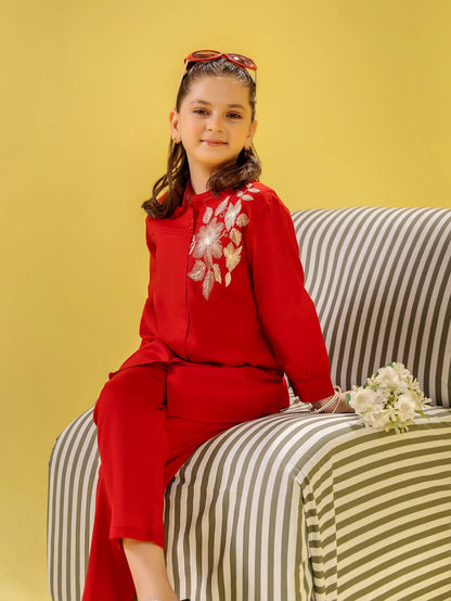 Girls Summer 2Pcs Embroidered Suit VG153-A
