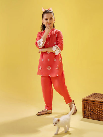 Girls Summer 2Pcs Embroidered Suit VG146-A