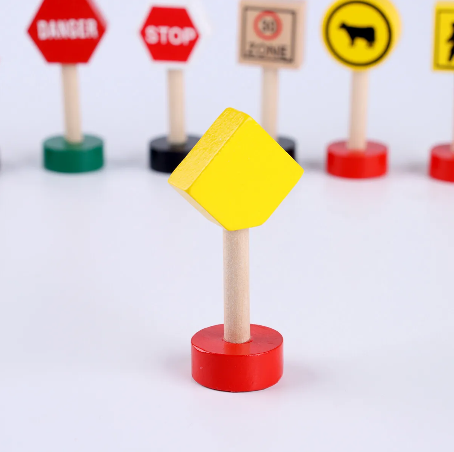 Wooden Educational Traffic Signs for Kids [WT-916]