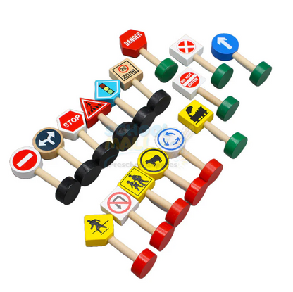 Wooden Educational Traffic Signs for Kids [WT-916]