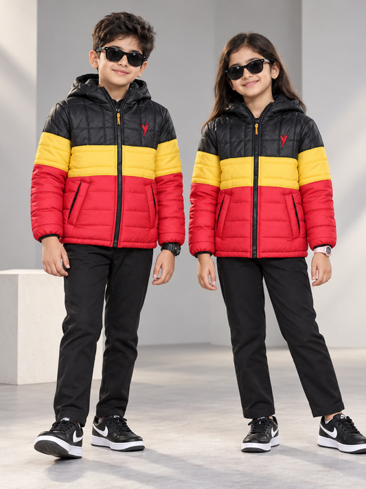 Full Sleeves Hooded Puffer Jacket Boys & Girls VJ25-A