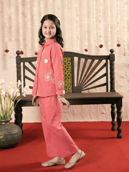Girls Summer 2Pcs Embroidered Suit VG178-A