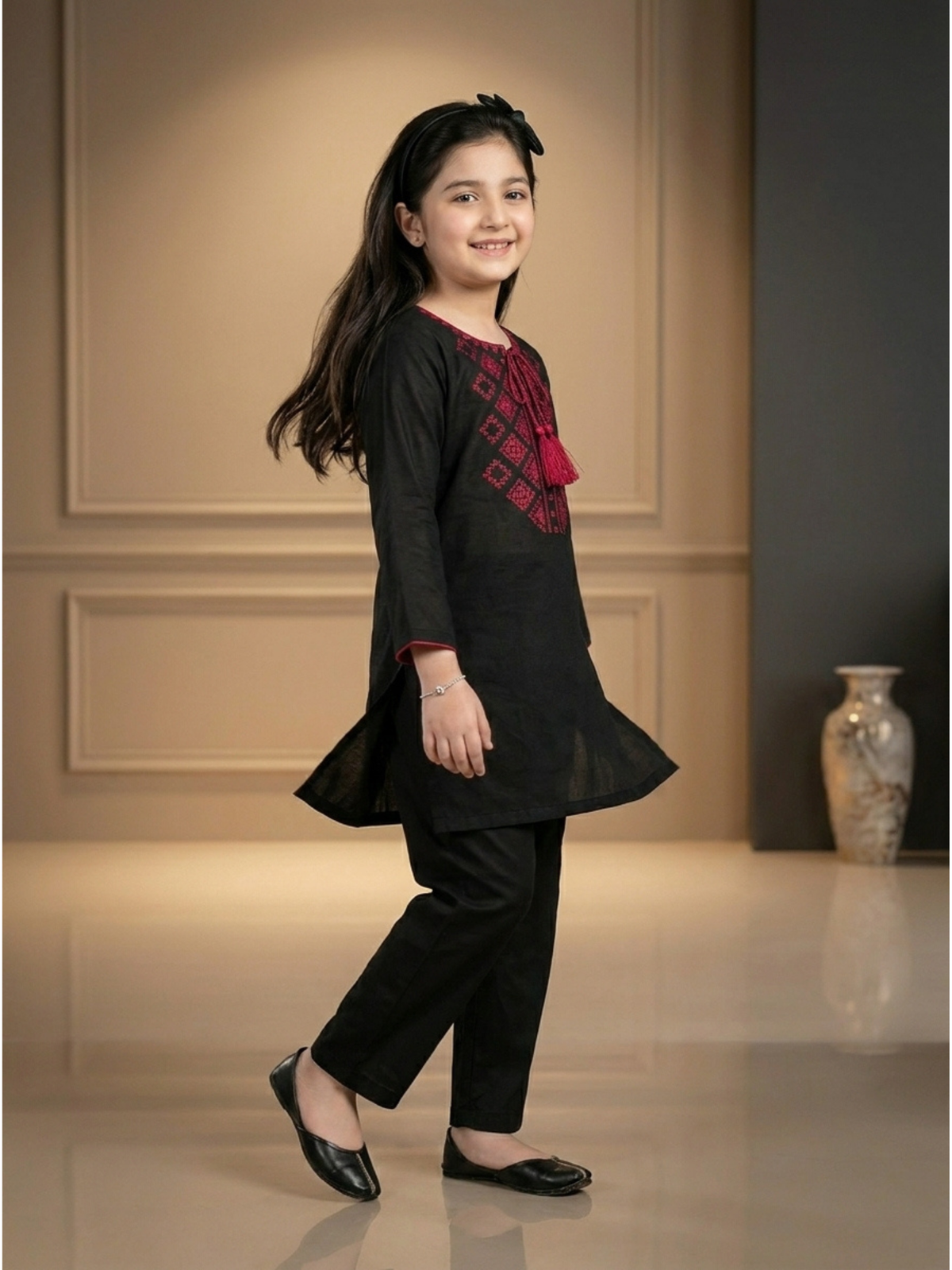 Girls Summer 2Pcs Embroidered Suit VG125-B