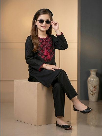 Girls Summer 2Pcs Embroidered Suit VG125-B