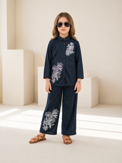 Girls Winter 2Pcs Printed Suit VG232-B