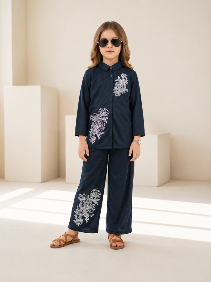 Girls Winter 2Pcs Printed Suit VG232-B