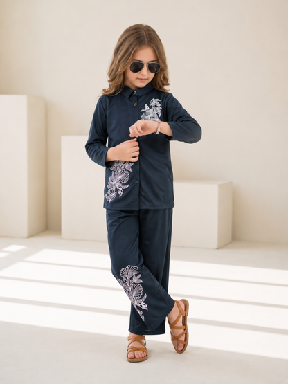 Girls Winter 2Pcs Printed Suit VG232-B