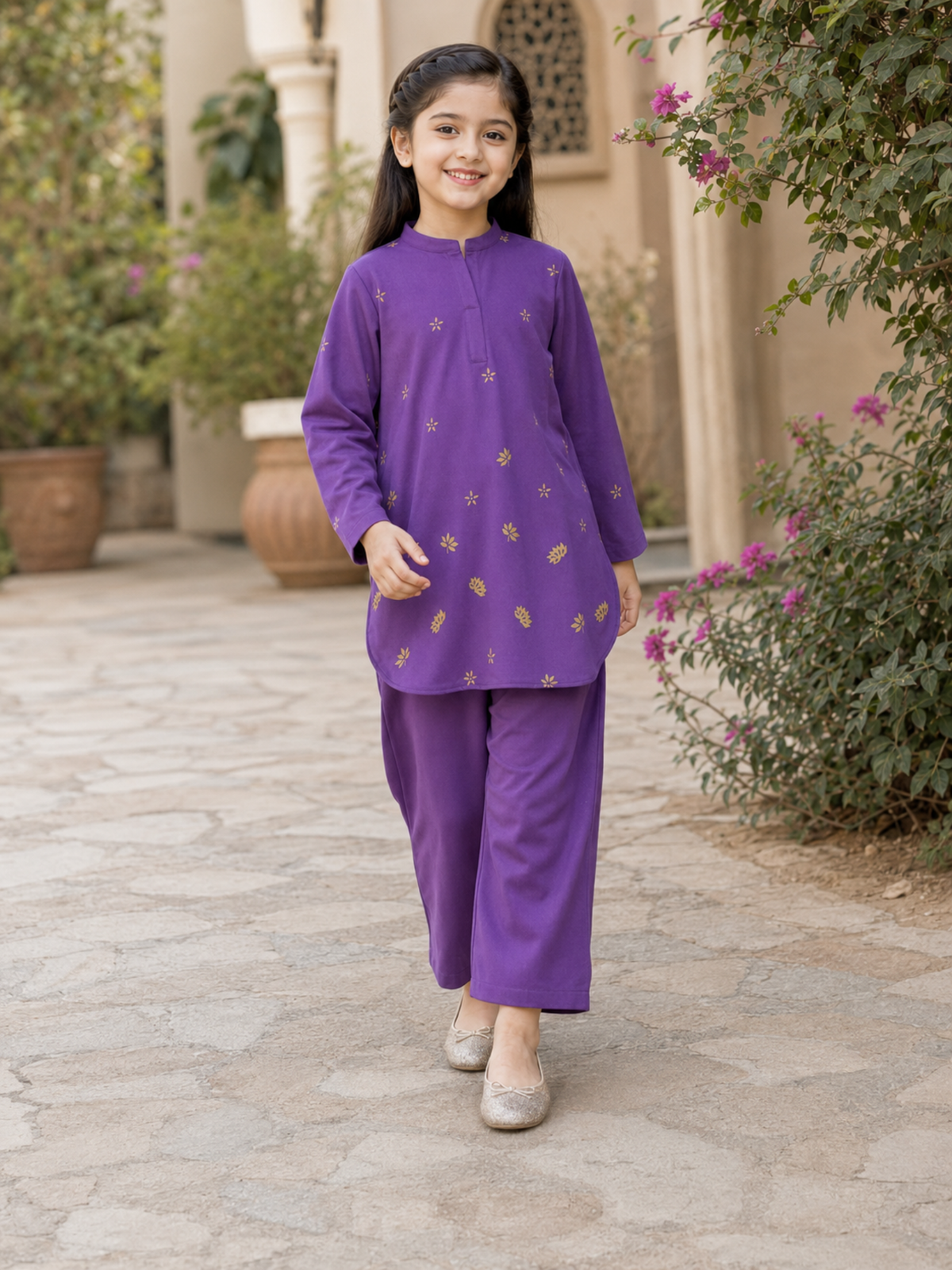 Girls Winter 2Pcs Printed Suit VG230-A