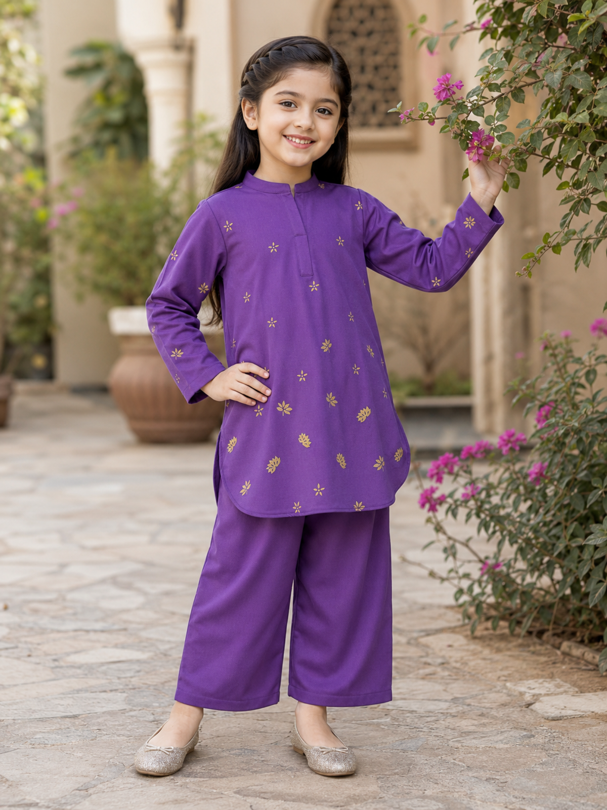 Girls Winter 2Pcs Printed Suit VG230-A