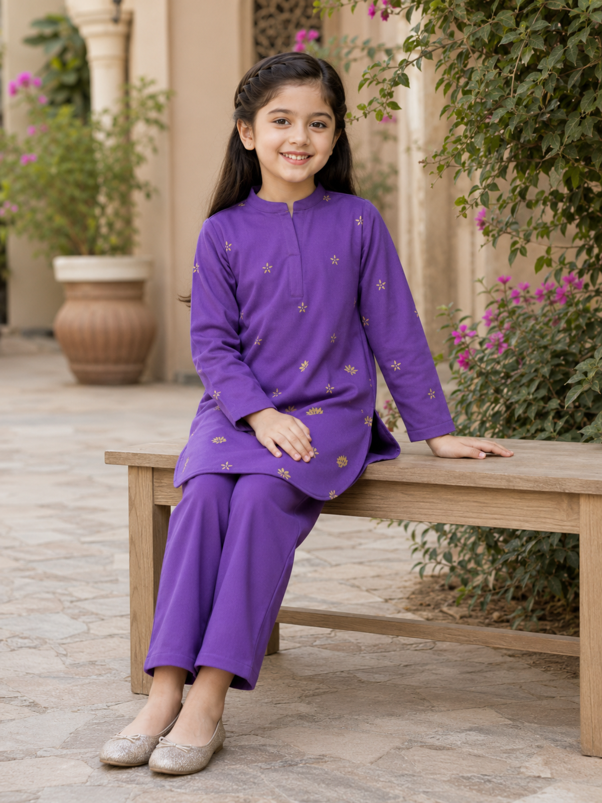 Girls Winter 2Pcs Printed Suit VG230-A