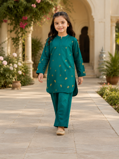 Girls Winter 2Pcs Printed Suit VG230-B